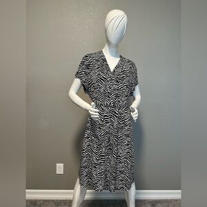 Zebra Print Black and White Dress